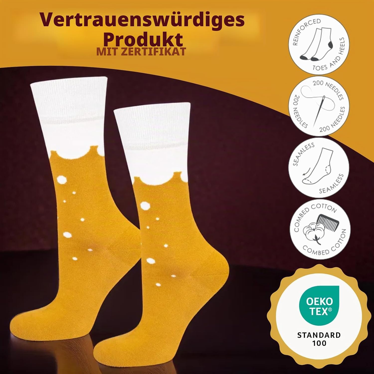 soxo Tin Socks Men's Beer Gifts For Men Funny Sock Gift Summer Socks Men 40-45 – Bild 5