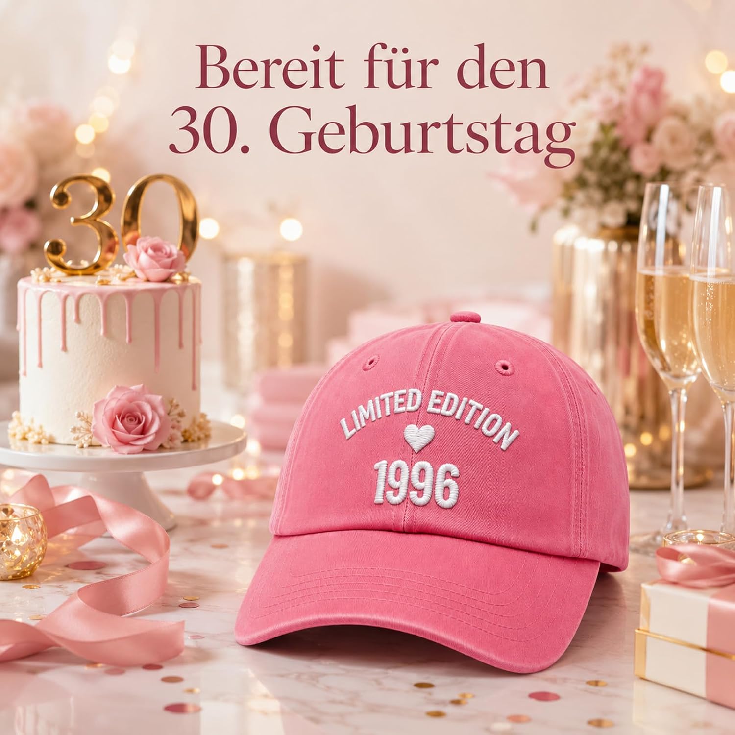 Limited Edition 1996 Baseball Cap - Gift 30th Birthday Women – Bild 4