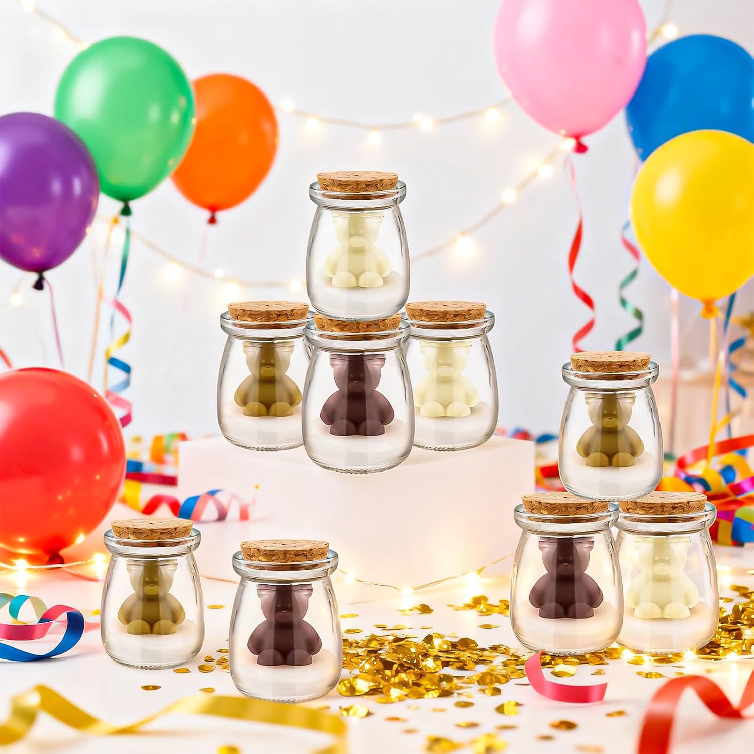 Pack of 18 Bear Scented Candles - Soy Wax Mason Jar Party Candles Bulk Gift for Guests, Baby Shower, Wedding, Gender Reveal and Party Decoration – Bild 4