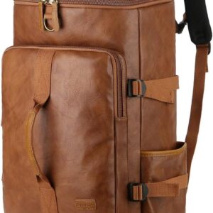 BAOSHA HB-26 Men’s Backpacks Hand Luggage Shoulder Bag Convertible PU Leather Travel Bag Hiking Backpacks Sports Bag Travel Duffel Bag Weekender Bag