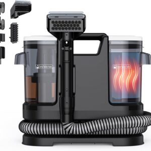 Lubluelu Upholstery cleaner device, 1400 W, 18 kPa, heats water in 10 seconds.
