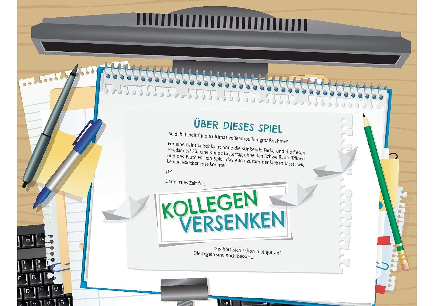Kollegen versenken: Das Spiel für mehr Spaß im Büro. Die neue Edition des Klassikers Schiffe versenken. Das perfekte Geschenk für Geburtstag, Wichteln und Weihnachten – Bild 2