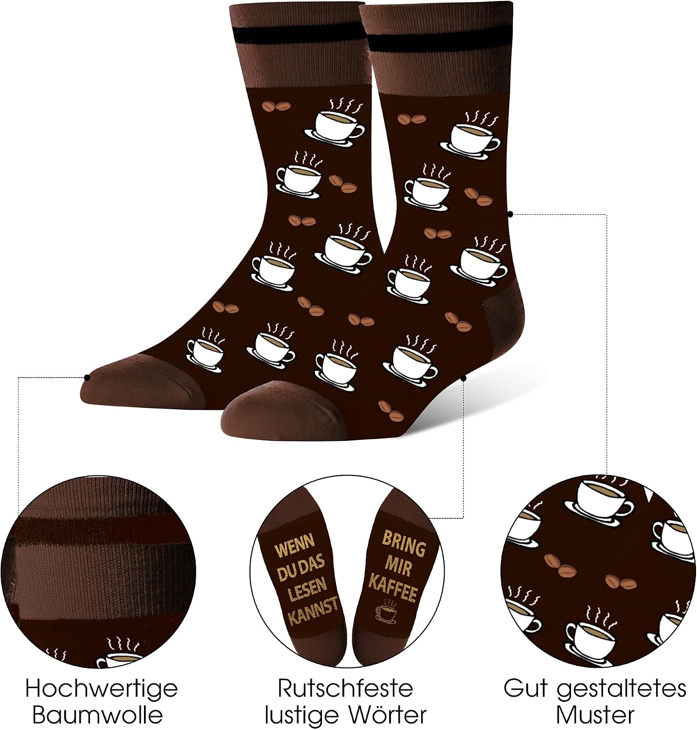 AGRIMONY Funny Coffee Socks for Men, Dads, Boys – If You Can Read This – Funny Gifts for Men, Father's Day, Christmas Stockings, Gift Ideas – Bild 6
