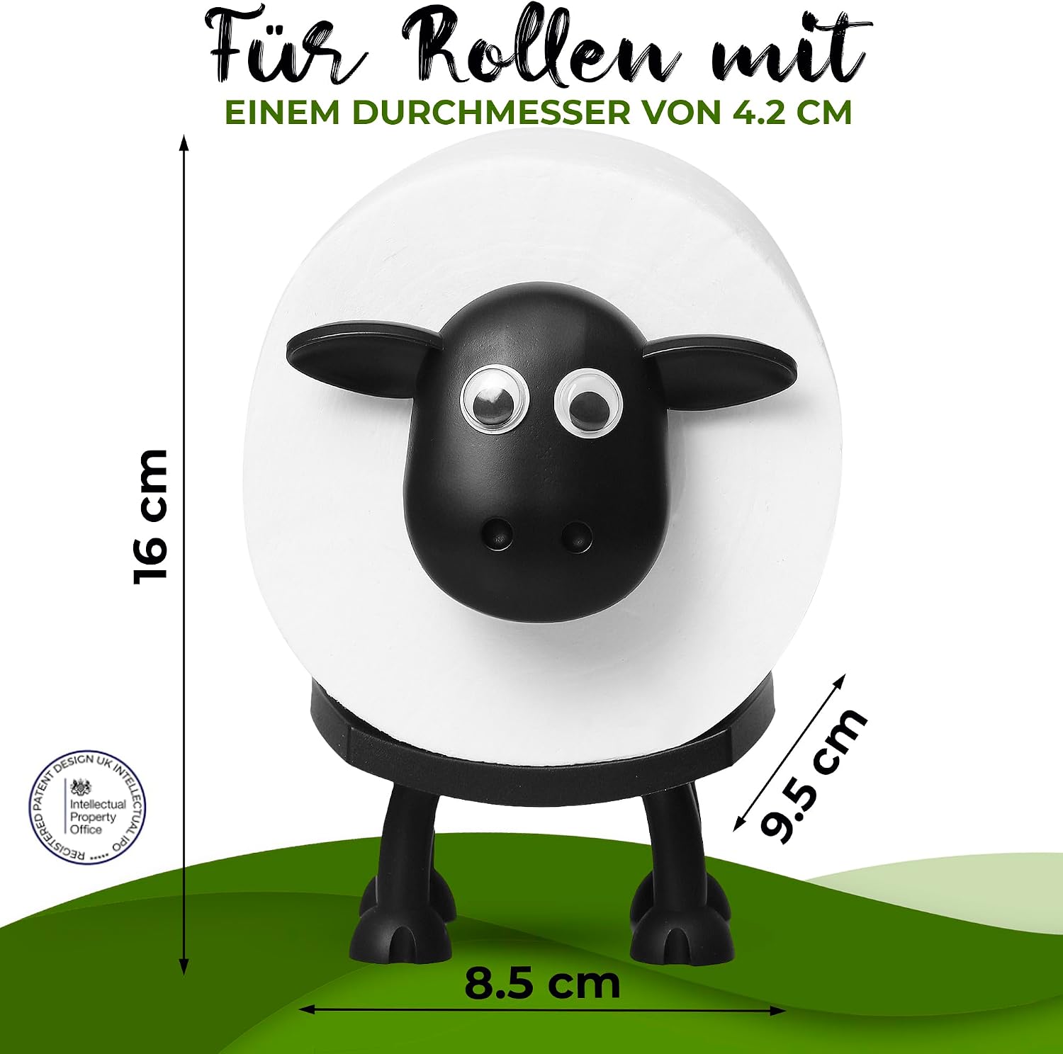 VELENTI Sheep Toilet Paper Holder Funny Toilet Paper Holder Free Standing Bathroom Set 3D Printed Black Sheep Toilet Roll Holder - Funny Tissue Paper Roll Storage - Set of 1 – Bild 3