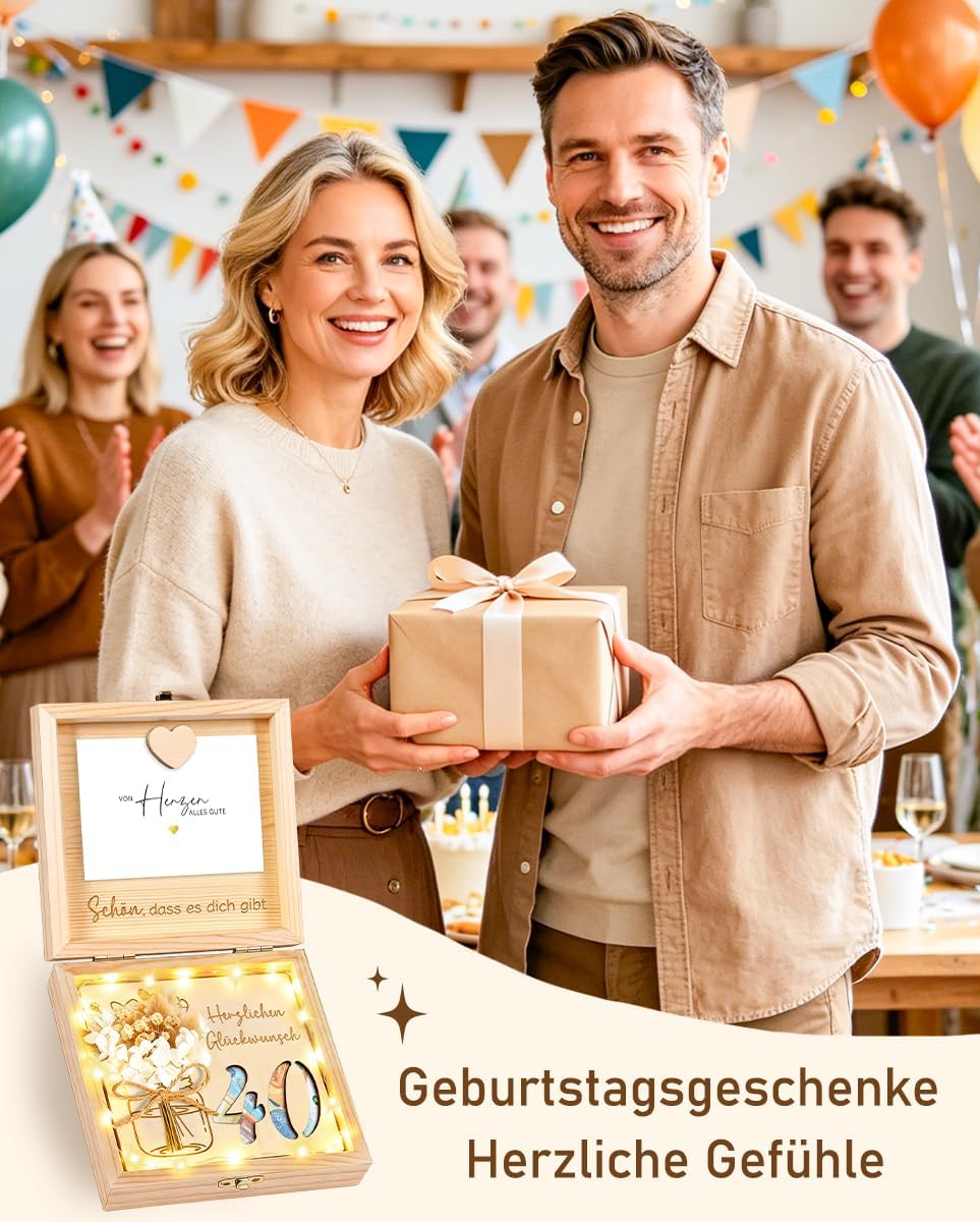 40th Birthday Wooden Gift for 40th Birthday Women Men – Bild 7