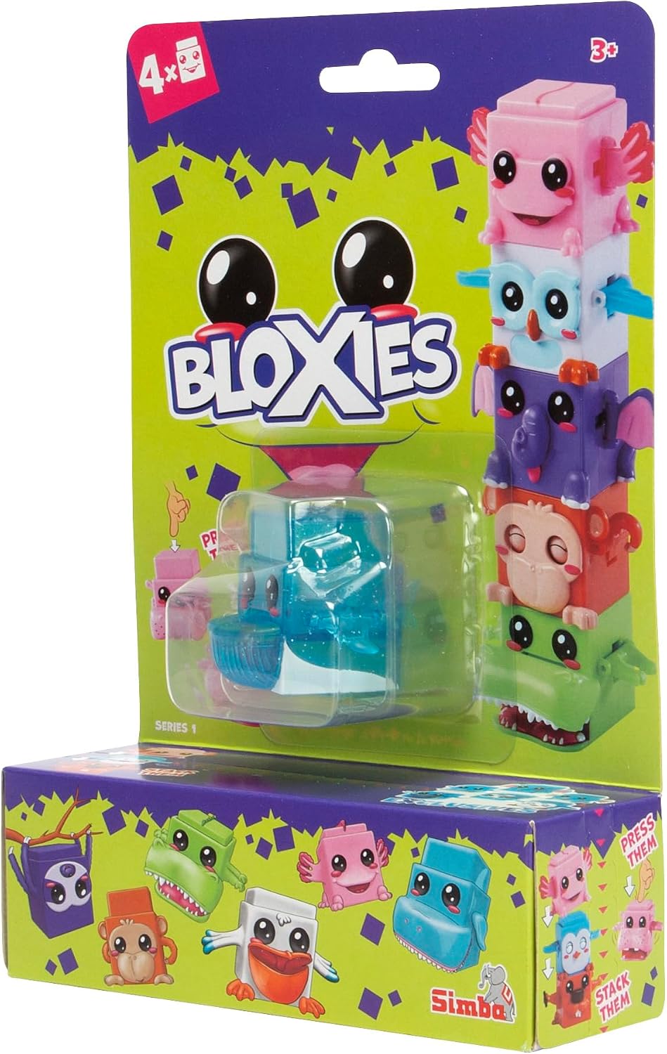 Simba 105952627 - Bloxies Figure (4 Pieces) - Animal Building Blocks for Stacking and Collecting with Motion Effect, Toy for Children from 3 Years, Random Selection in Surprise Packaging – Bild 6