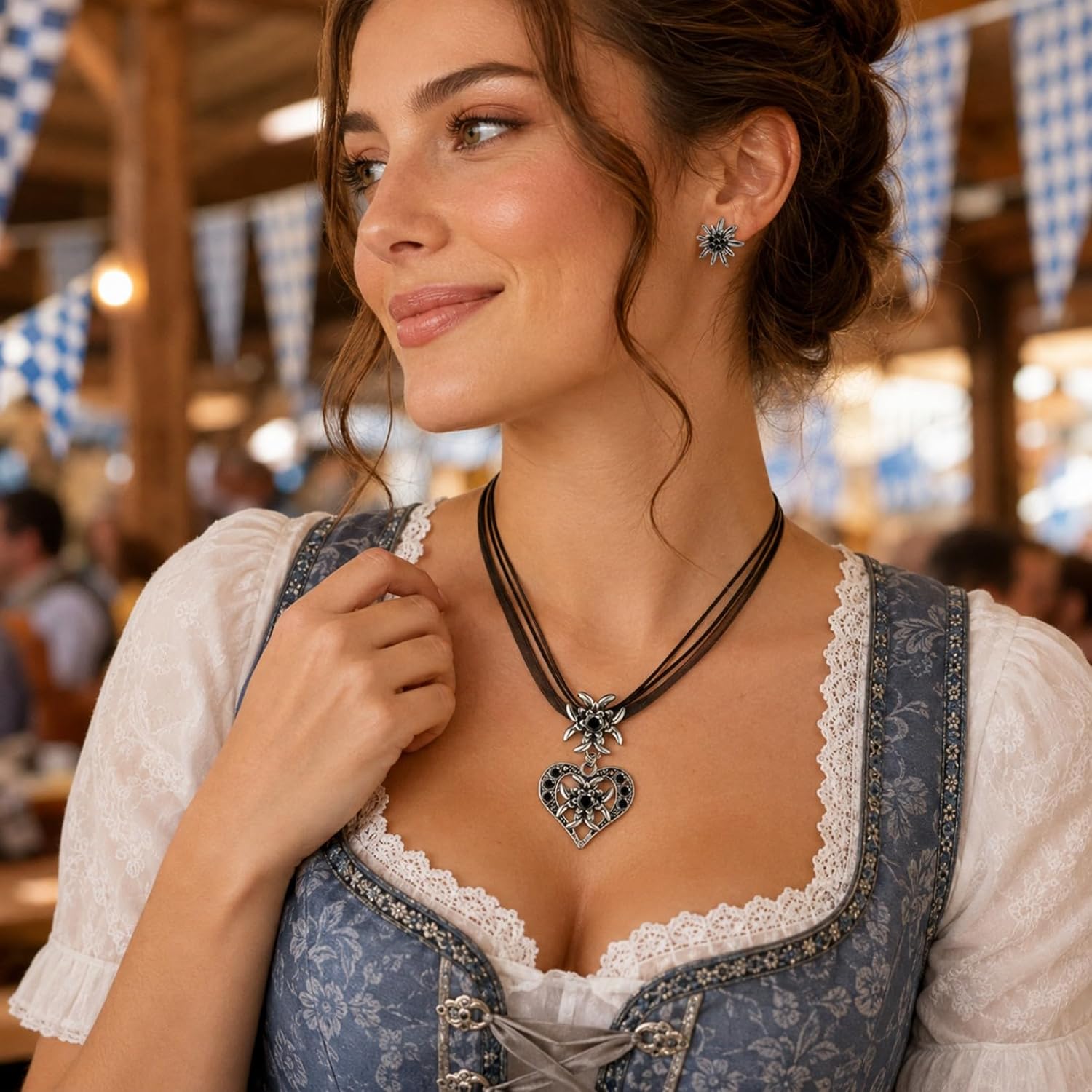 Costume Jewellery Set of 3 Edelweiss Dirndl Jewellery – Bild 7