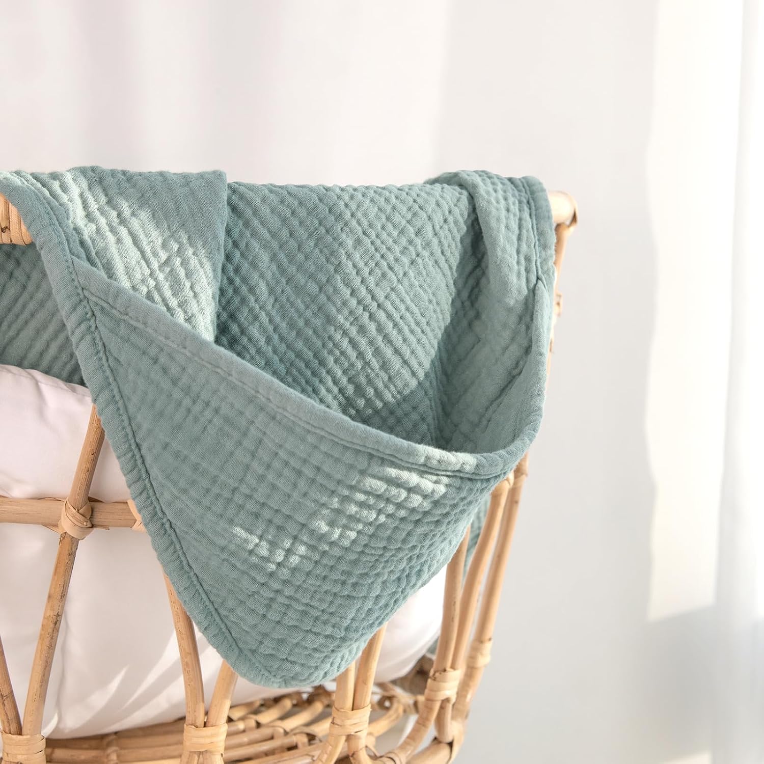 lulumoon Hooded Towel Baby Muslin Cotton: 76 x 76 cm for 0-18 Months – Bild 7