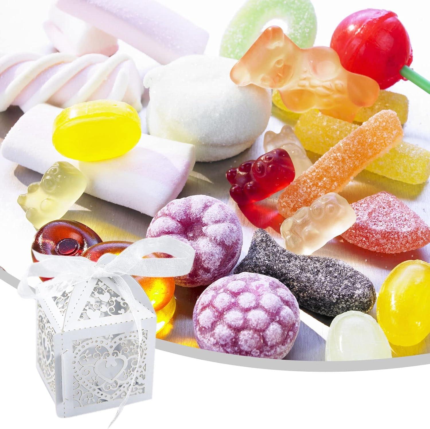 Wedding Gift Box, Pack of 50 Candy Boxes Christening Favours Box for Table Decoration Wedding Decoration Valentine's Day – Bild 4