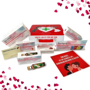 Wedding Gift | First Aid Set for Marriage, Funny Sanitary Box | 9 Pieces | Gift Box for Wedding / Valentine’s Day
