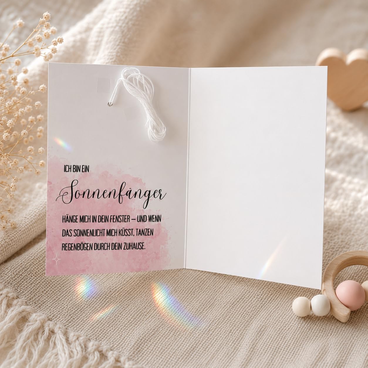 Birth Card with Handmade Sun Catcher Baby Girl – Bild 2