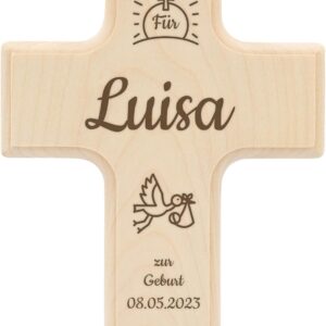 Geschenkfreude Personalised Birth Cross – Children’s Cross with Name