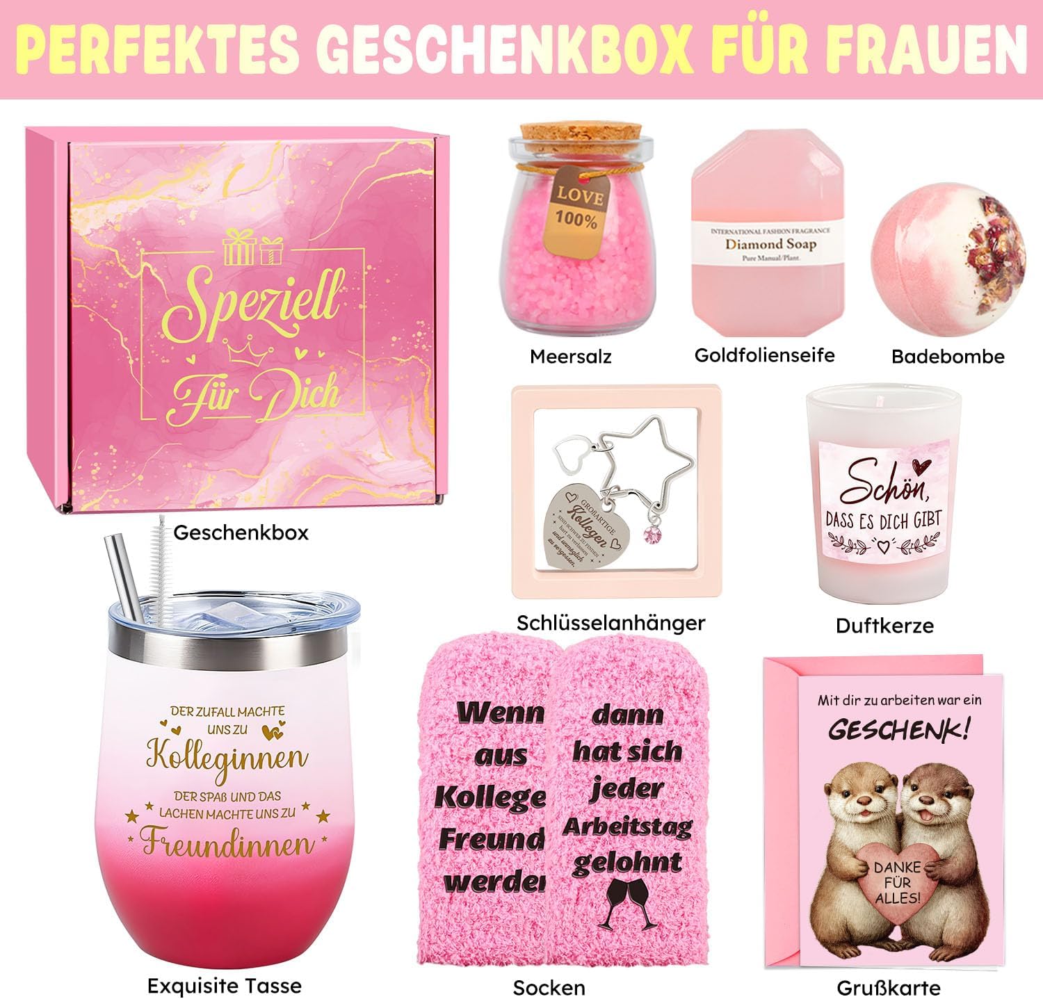 Giftota Farewell Gift for Colleague, Personal Gift for Colleague, Pink Wellness Gift Box with Thermal Mug, Gift Idea for Birthday or Farewell Gift for Women – Bild 7