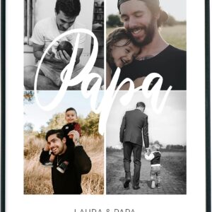 4one Pictures Dad Poster with Photo Collage as a Personalised Gift for Christmas, Father’s Day, Birthday. Father Picture Self-Designed as a Father’s Day Gift for Him (14th Dad Photos)