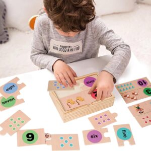 Montessori Toy 3 4 5 Years, Montessori Numbers, Games from 3 Years, Educational Games, Children’s Wooden Puzzle, Gift 3-5 Years Children Boy Girl