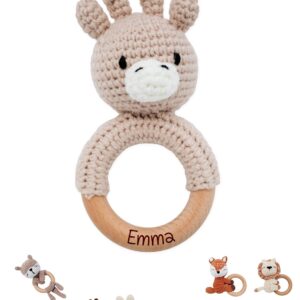 wunderwunsch Teething Ring Gift Personalised Baby Gifts for Birth