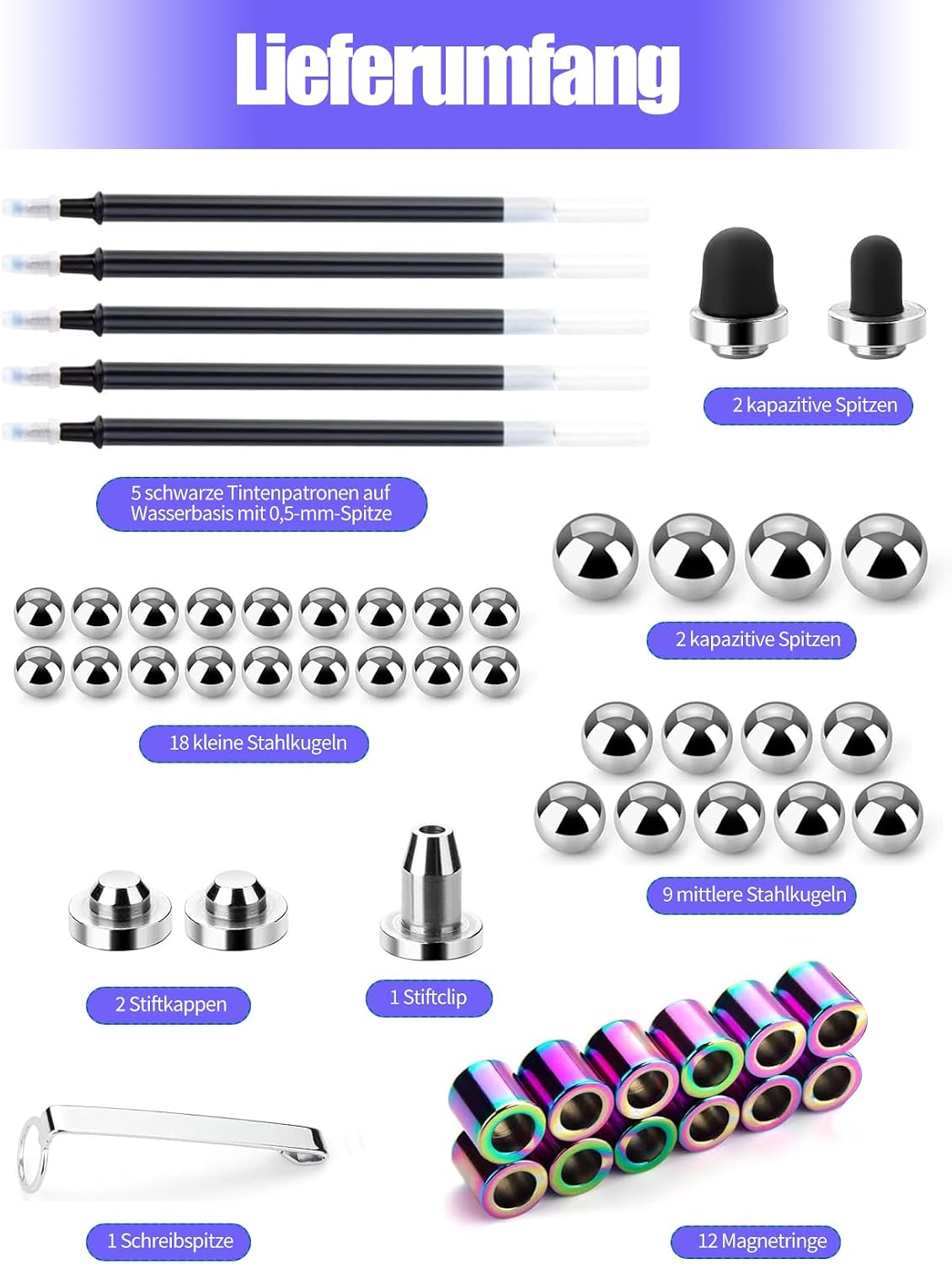 Magnetic Ballpoint Pen, Fidget Pen, Funny Multifunctional Magnetic Pen – Bild 9