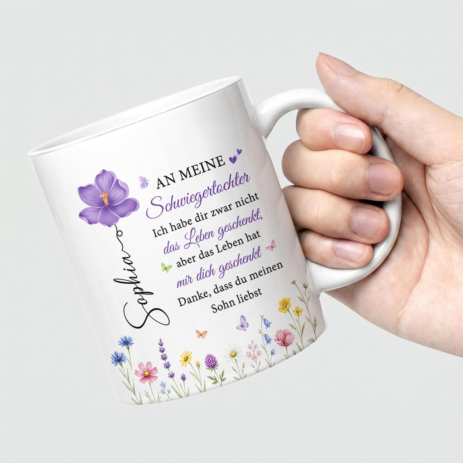 Personalised Mug - Thank You An Meine Schwiegerdaughter - Mother Daughter Gift, Gift for Daughter, Cups with Sayings, Coffee Mug with Saying (Model #1) – Bild 2