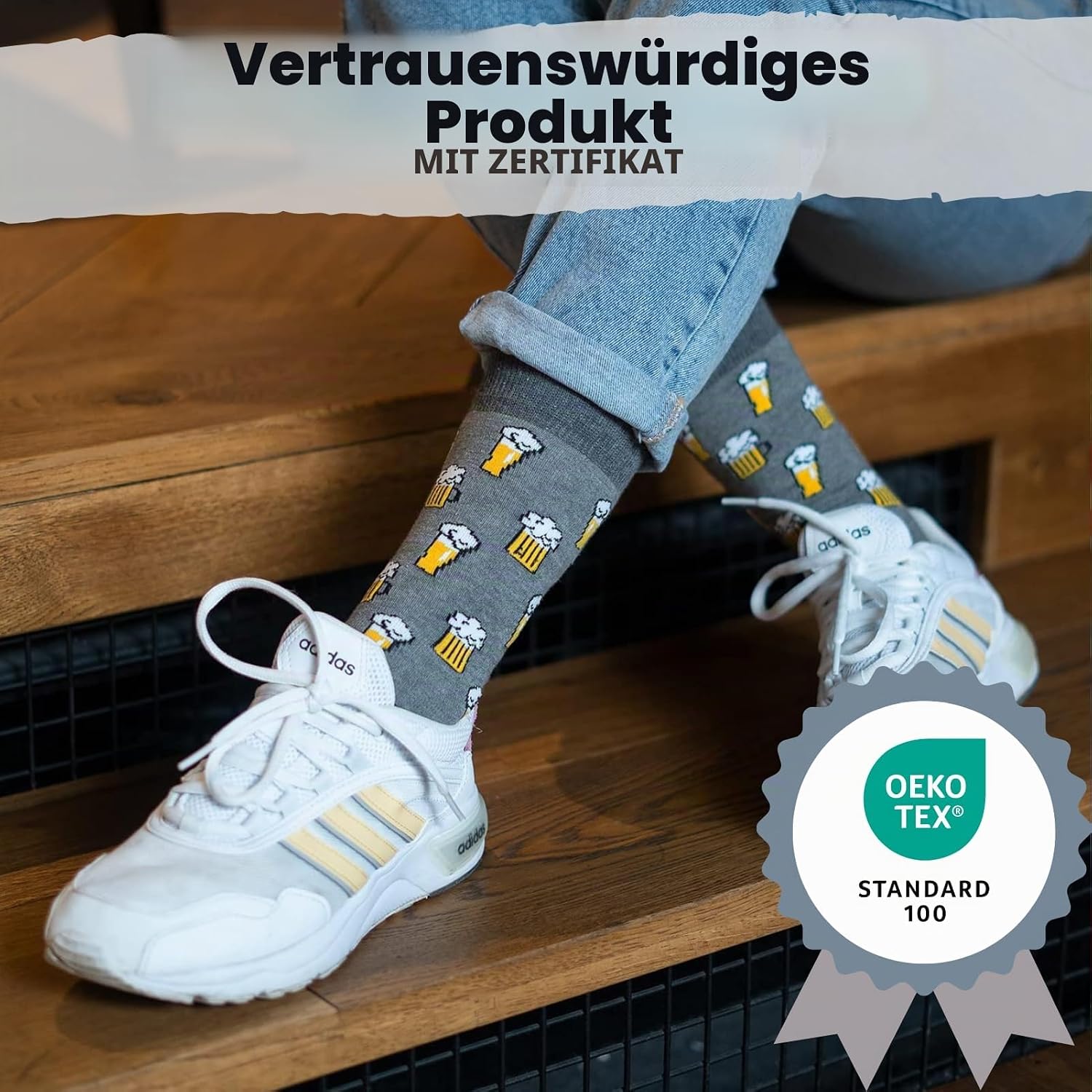 soxo Tin Socks Men's Beer Gifts For Men Funny Gift Summer Socks Men 40-45 1-4 Pairs – Bild 5