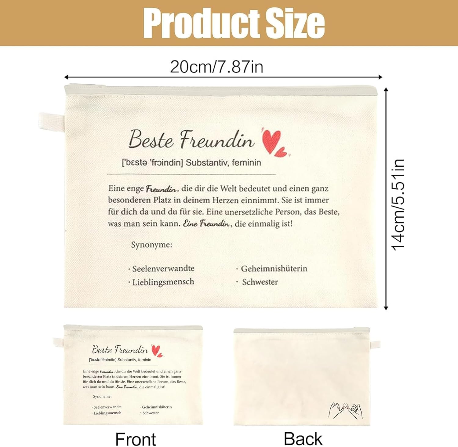 Best Friend Gifts, Cosmetic Bag for Sister Gift – Bild 2