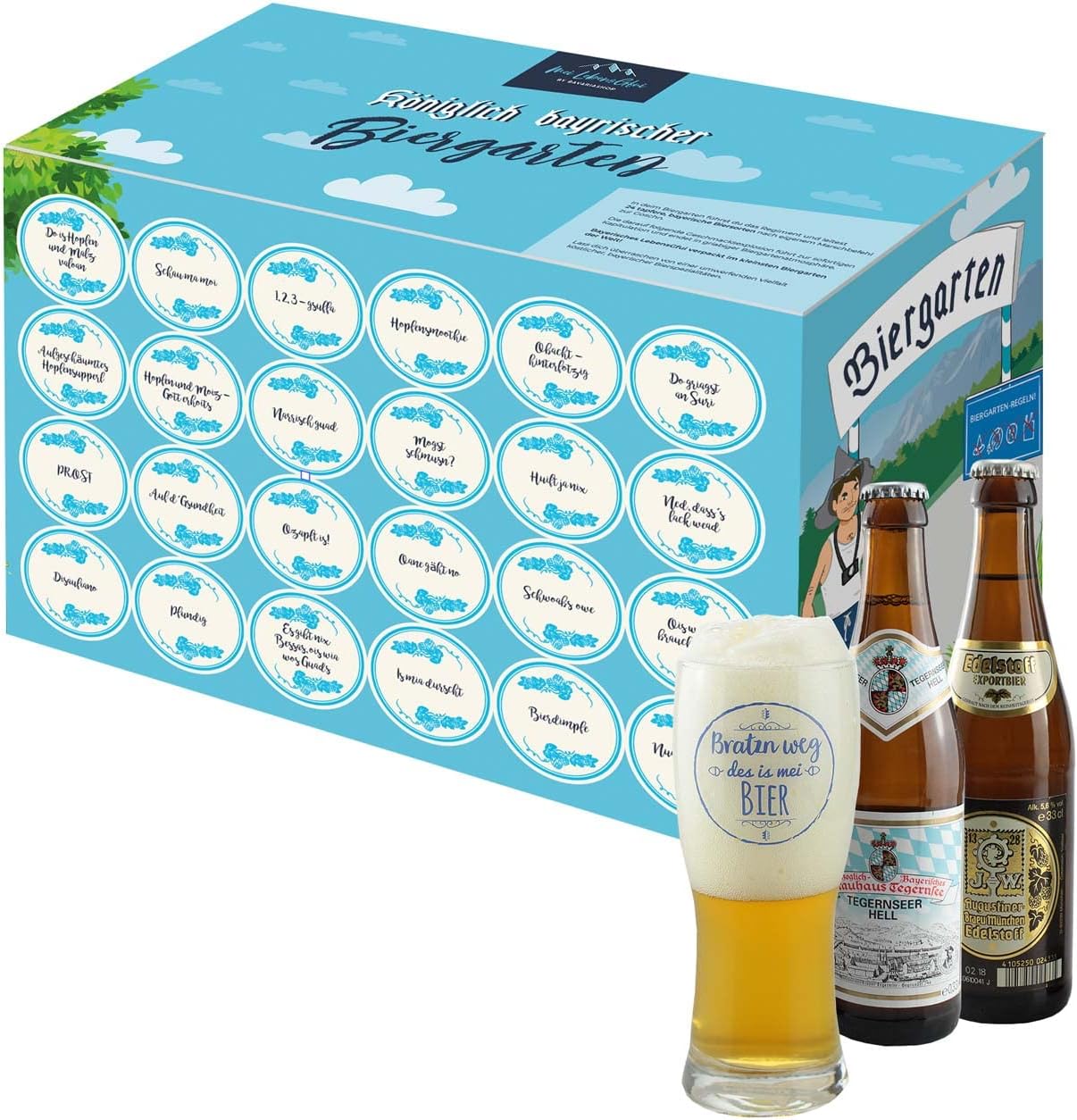 Bavariashop "Bayerischer Biergarten" Beer Box | 23 Beer Types from Bavaria in Tasting Set | Men's Gift | Gift Idea Father – Bild 4