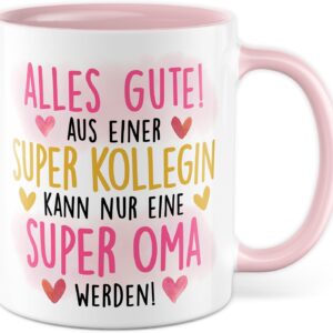 Greetings Mug Grandma on Pregnancy Colleague Expectant Grandma Office Coffee Mug Parental Leave Gift Idea Colleagues Happy Grandson Granddaughter Favourite Colleague