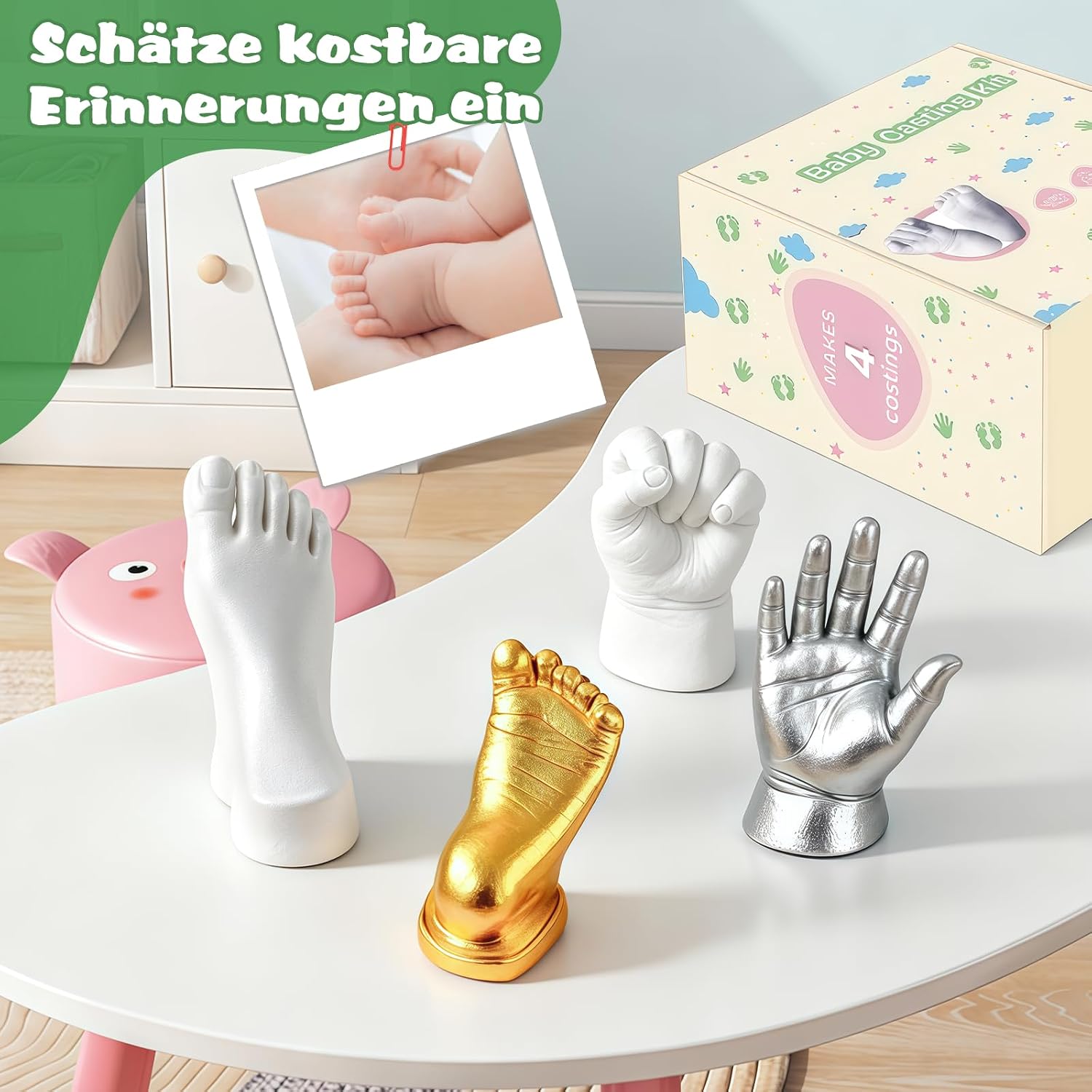 Plaster cast baby hand and foot for 4 casts, non-toxic – Bild 5