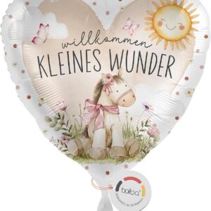Heart Balloon Welcome Little Wonder Foil Balloon Birth, 33 cm