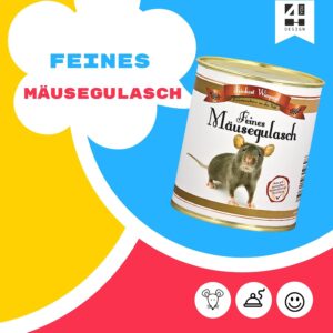 4you Design Fine Mouse Goulash from a Tin – Gift Idea for 1st April for Men, Women and Children – White Mice Foam Gummy Candy in Original Delicatessen Tin – 1 x 175 g