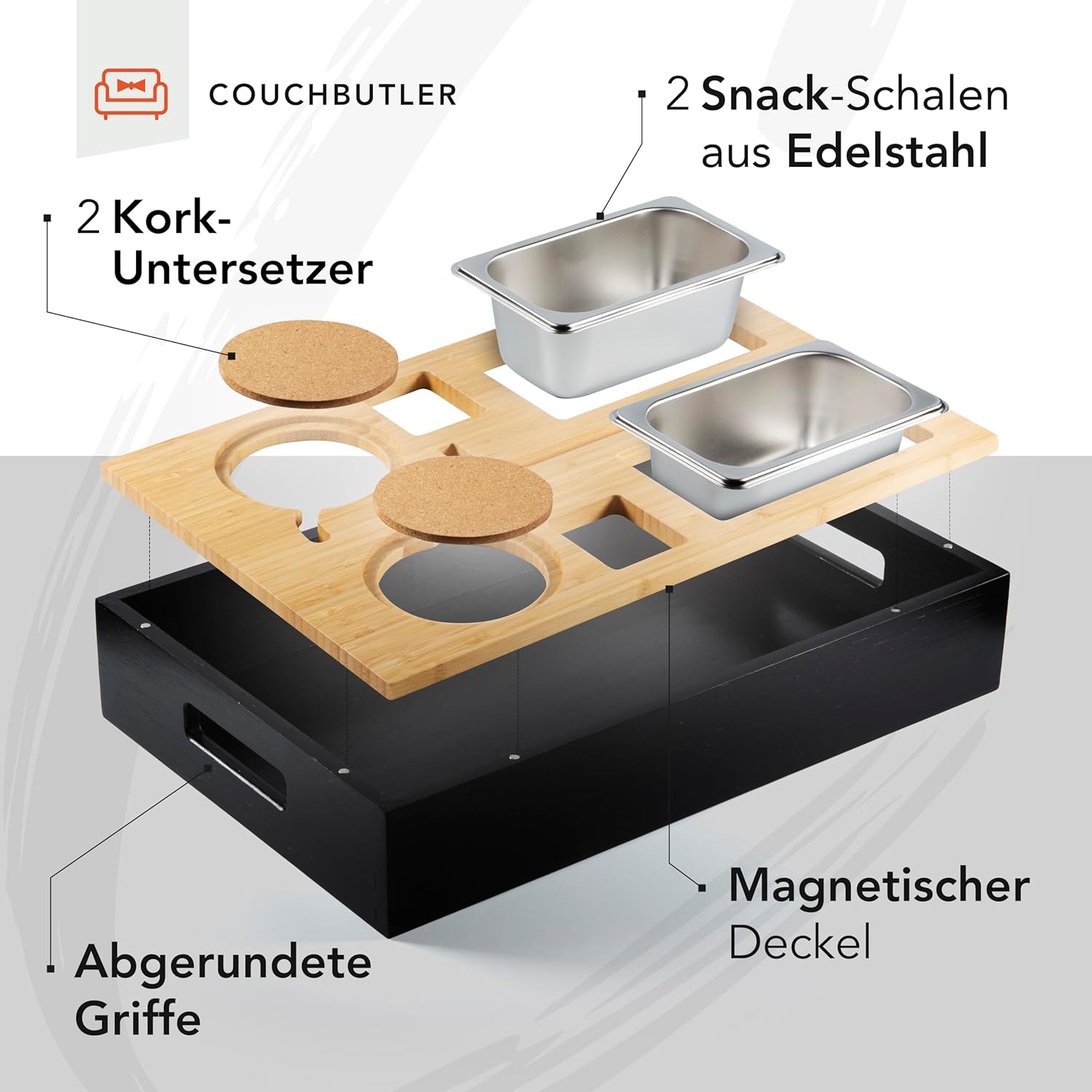 Bamboo Coffee Bar Snack Box - Couch Bar Personalised with Gift Box – Bild 5