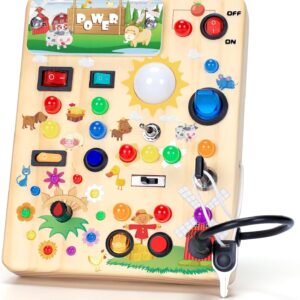 Montessori Toy Busy Board from 1 Year Activity Board Wooden Farm