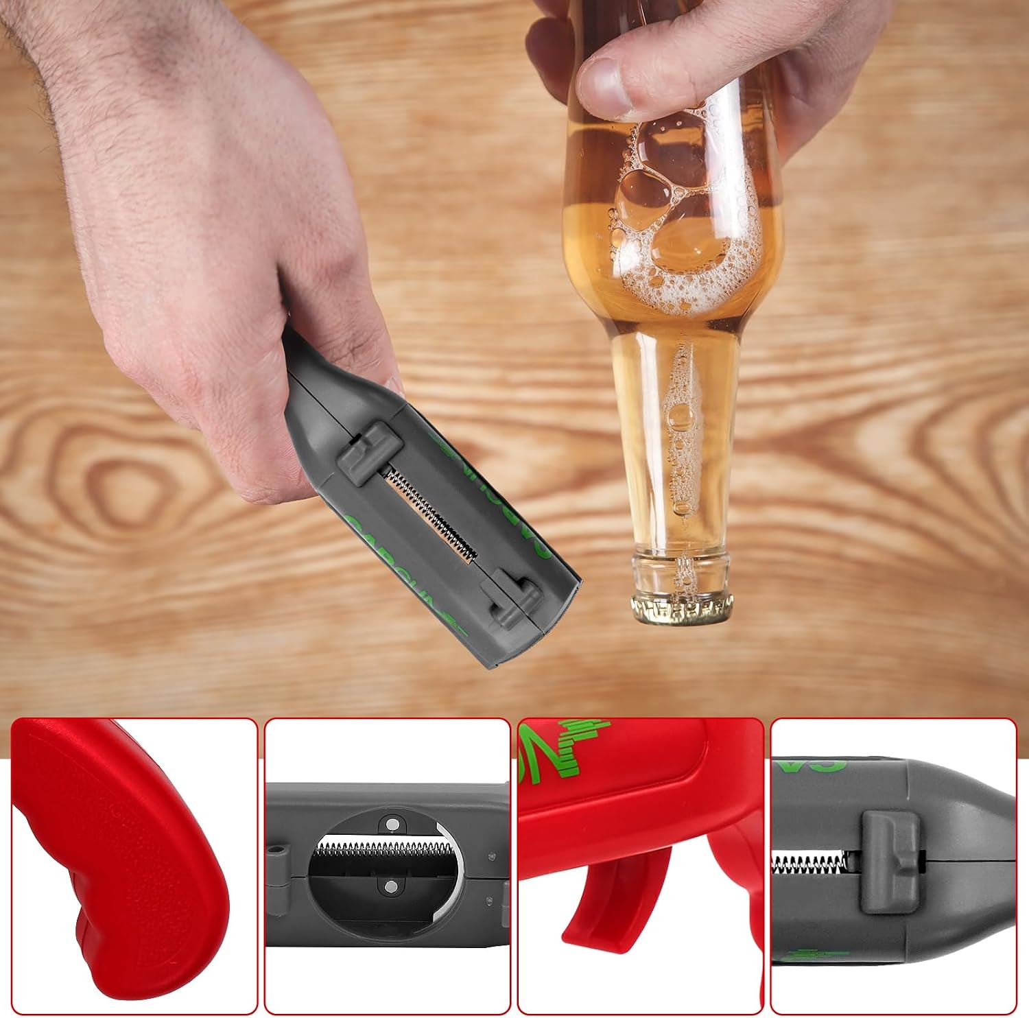 Bottle opener gun, beer gifts for men with cap launch – Bild 5