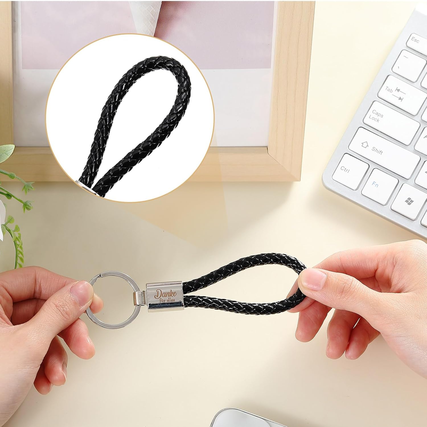 Jadive Thank You Gift Car Braided Leather Keyring – Bild 4