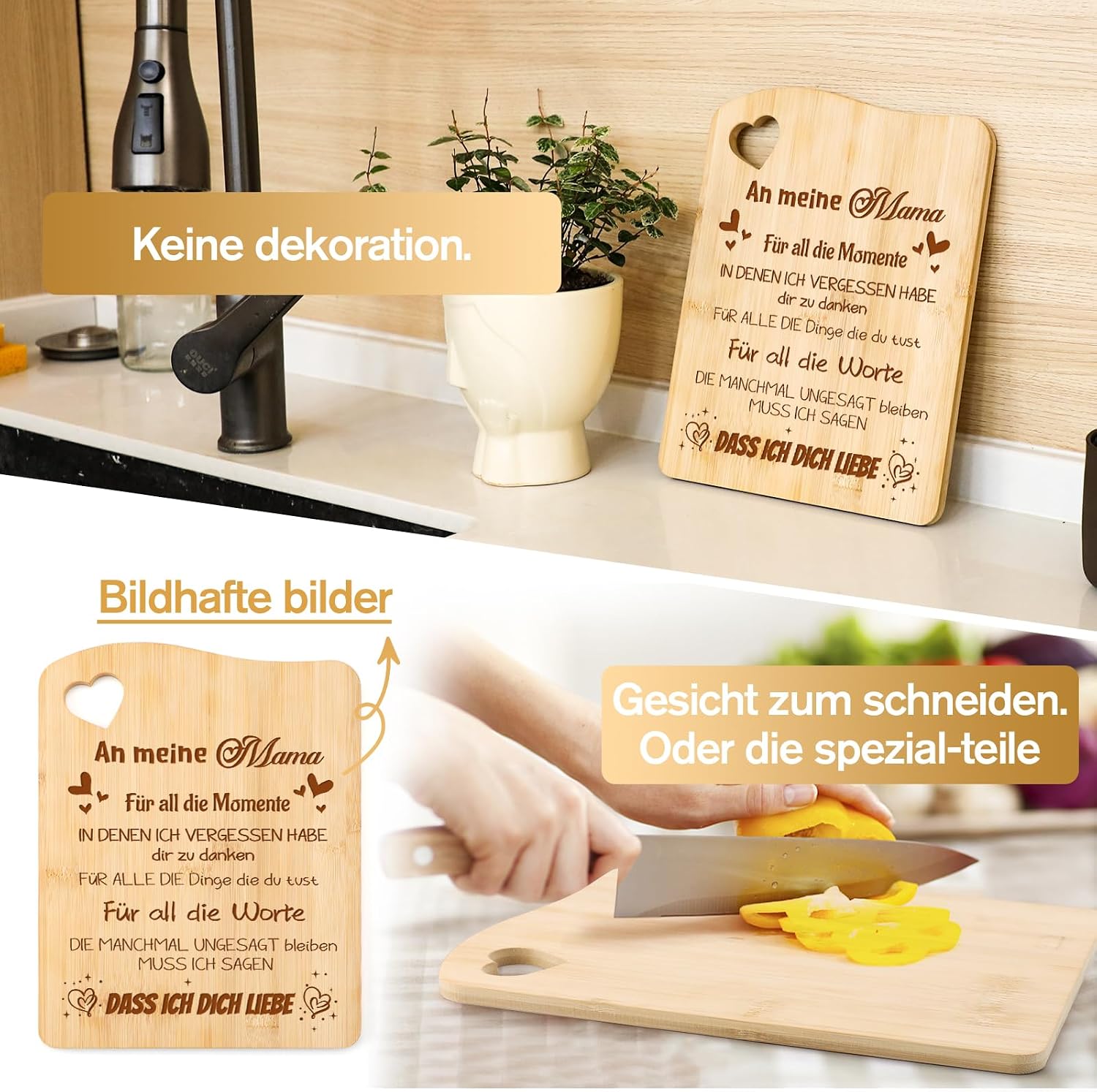 Gifts for Mum, Bamboo Chopping Board, Mum Gifts, Birthday – Bild 5