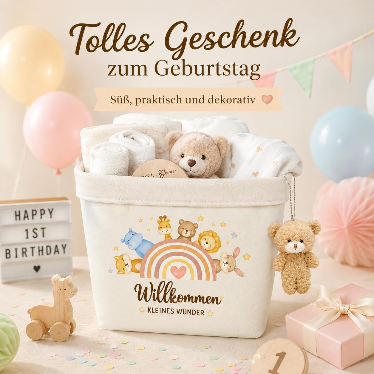 2-Piece Baby Gift Nappy Bag Set, Gift for Birth Girl Boy – Bild 7