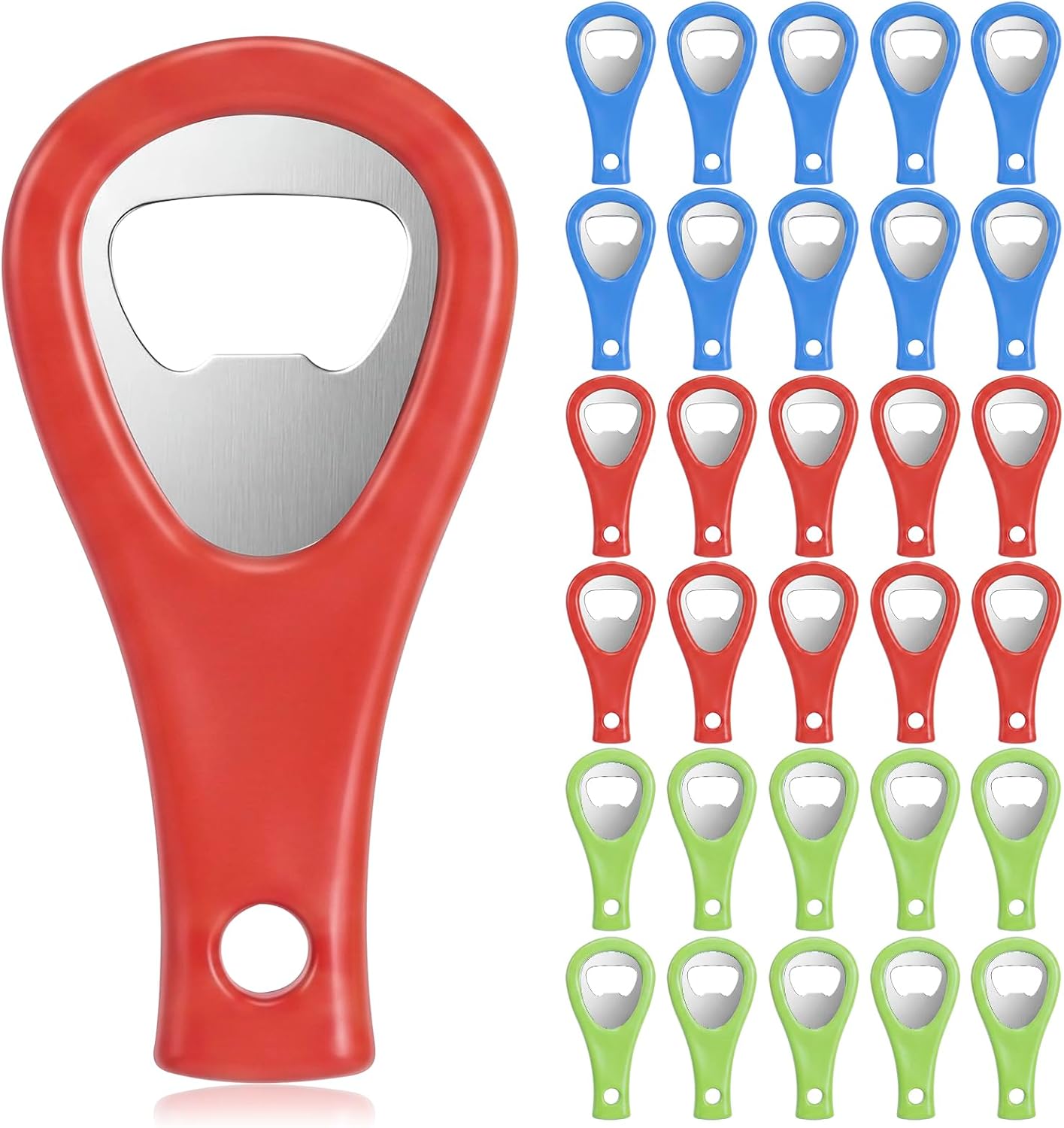 Pack of 30 Bottle Openers, Stainless Steel, Portable Beer Bottle Opener for