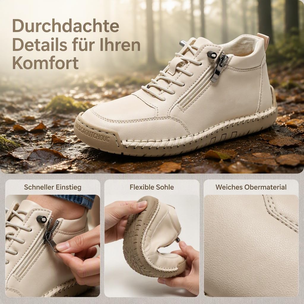 OrthopäDische Schuhe Damen Kalbsleder, Bequeme rutschfest – Bild 4