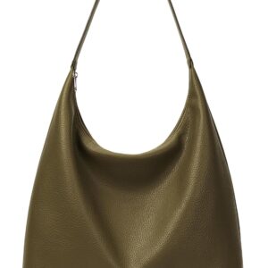 KALIDI Women’s Shopper Handbag Shoulder Bag PU Leather Tote Bag Vintage Hobo Bag with Zip Large for Work School Shopper Casual Daily