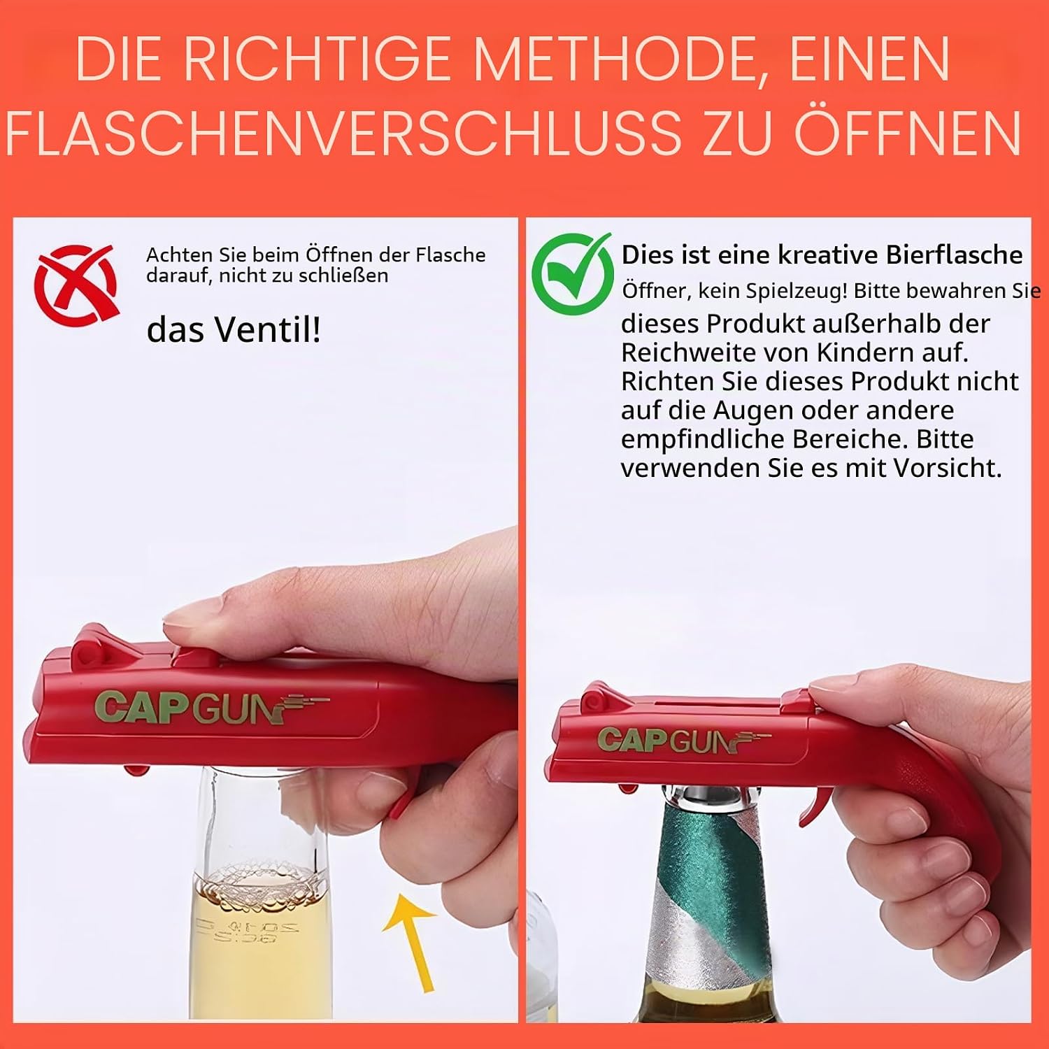 Pack of 3 Capgun Bottle Opener Pistol Beer Cap Bottle Cap Gun Funny Shot Bottle Opener, Beer Gifts for Men, Funny for Party, Bar & Home – Bild 6