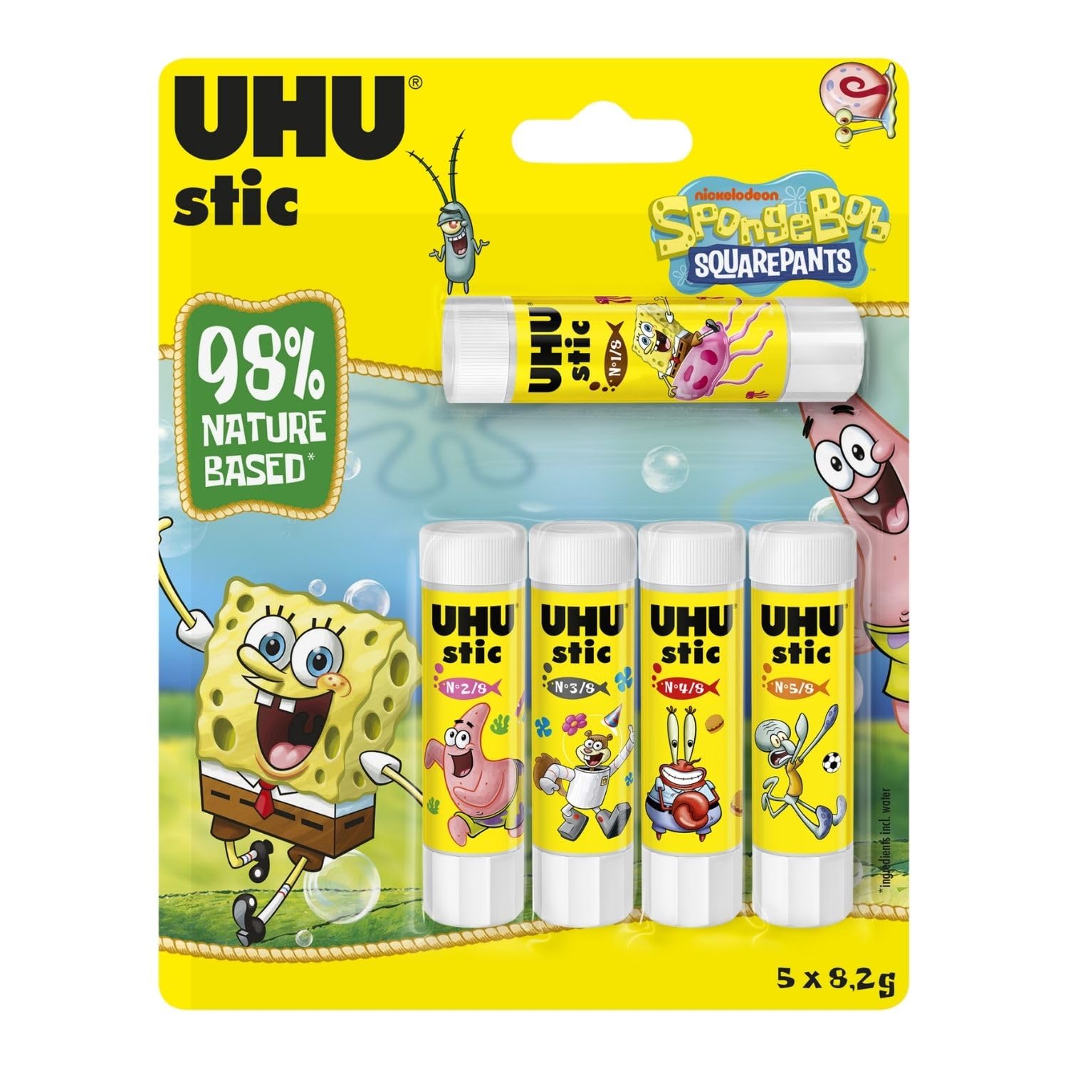 UHU stic Glue Stick BTS 2026 SPONGEBOB 5 x 8.2 g