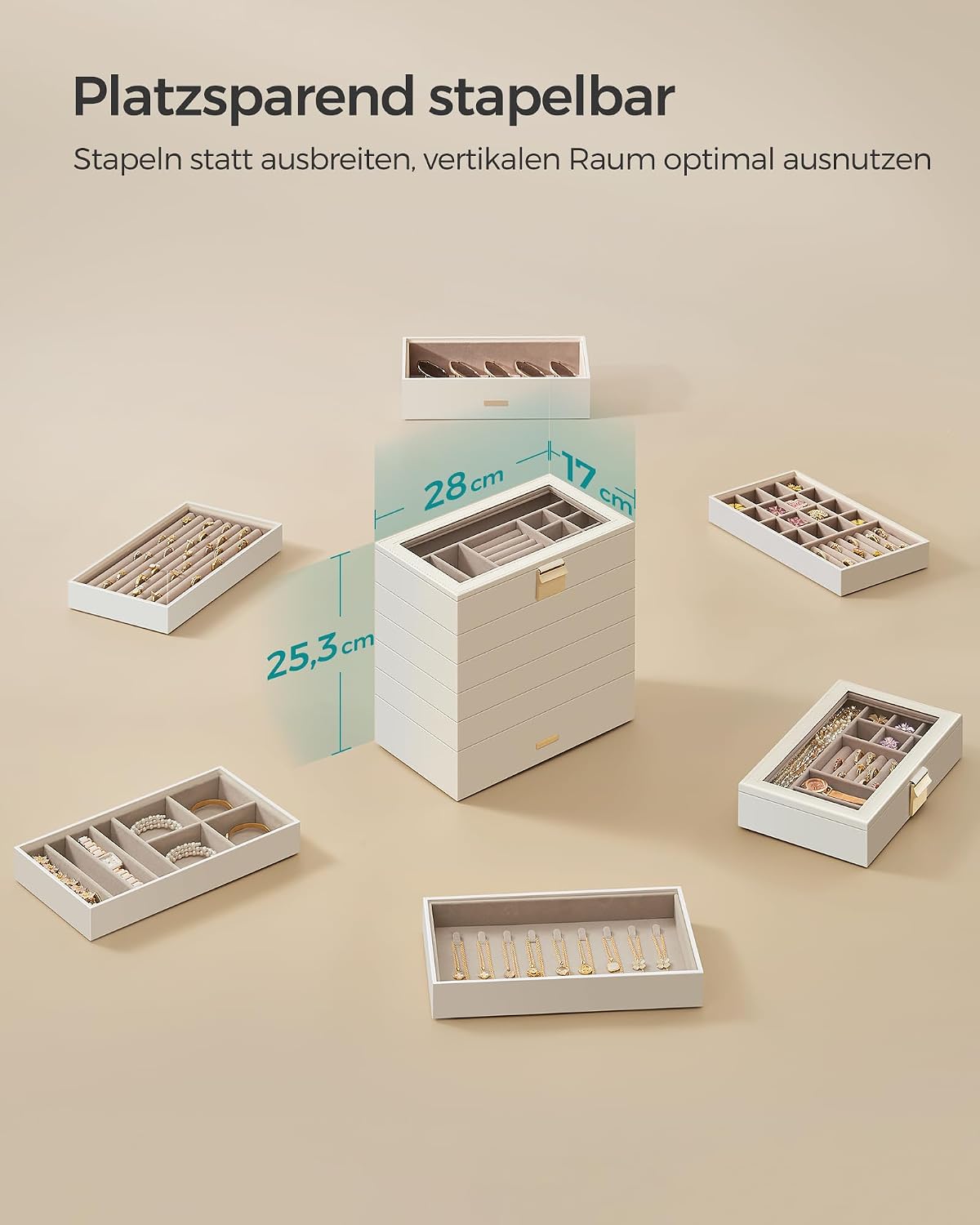 SONGMICS 6 Tier Stackable Jewellery Tray – Bild 8