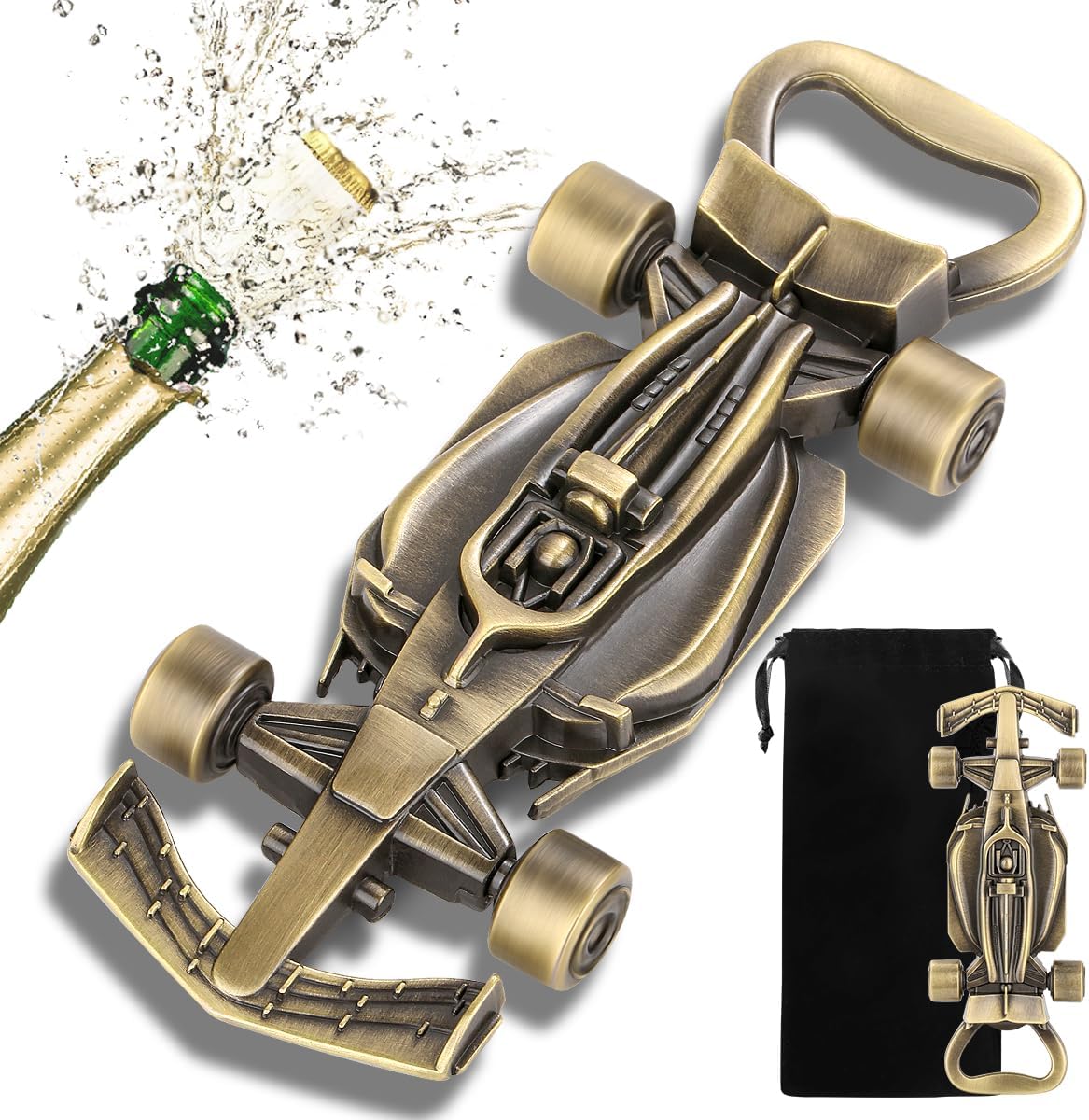 Racing Car Gift, Racing Car Bottle Opener, Unique Beer Gift for Men, Men Gifts, Christmas Gifts, Father's Day Gift, Birthday Gift for Racing Car Fans Bronze