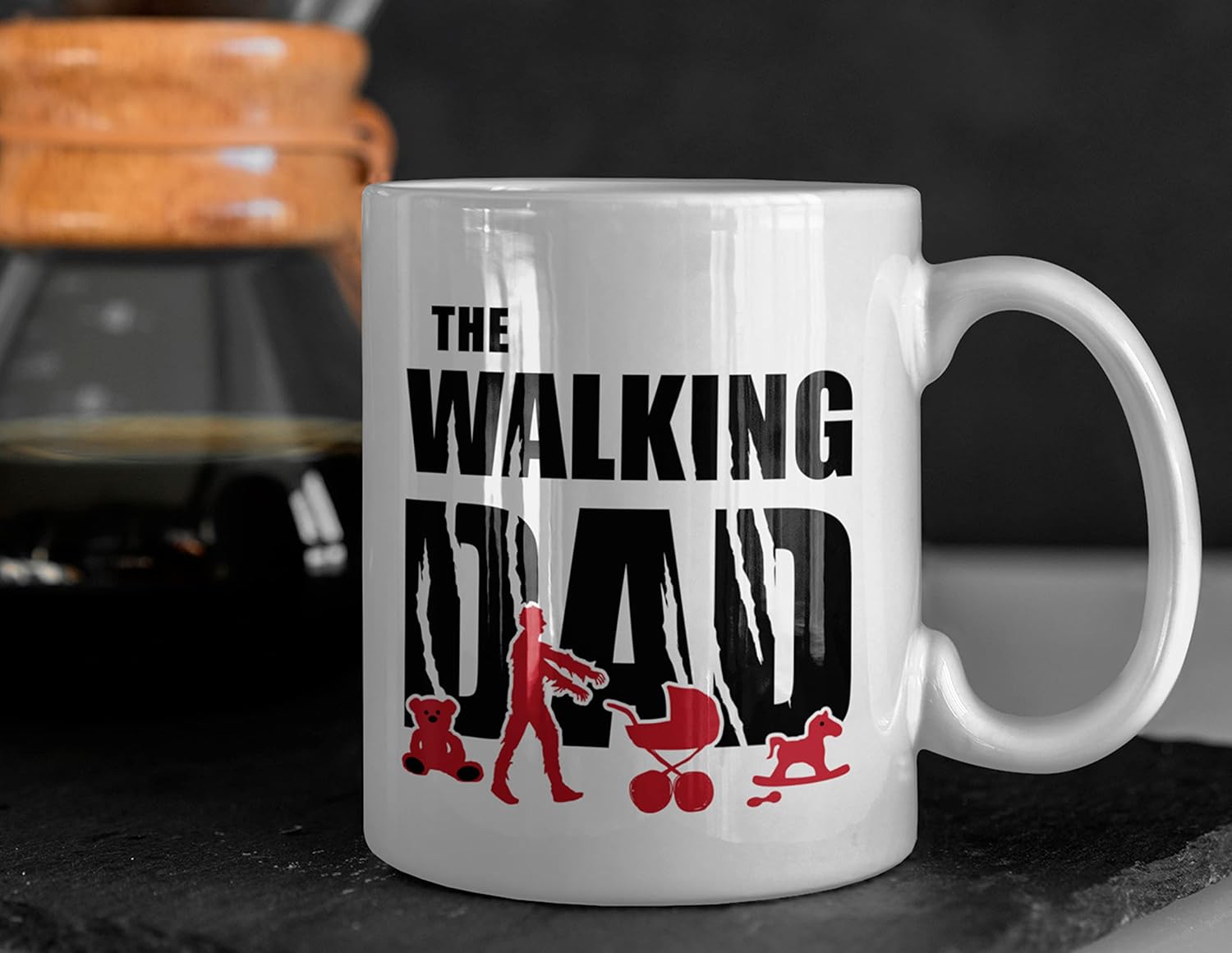 Dad Gift Idea | Walking Dad | Father Gift Mug for Birth Baby Father's Day Birthday (330 ml) – Bild 5