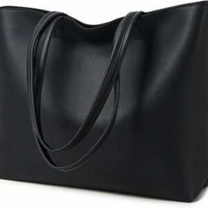 MEEGIRL Women Tote Bags Simple PU Leather Handbags Work School Shopping Bag for Women with Zipper and Inner Pocket