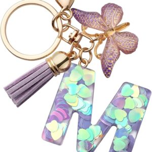 CHUQING Keyring Letter Girl Keyring with Initial Letter Pendant Key Letter Keychain for Women Ladies