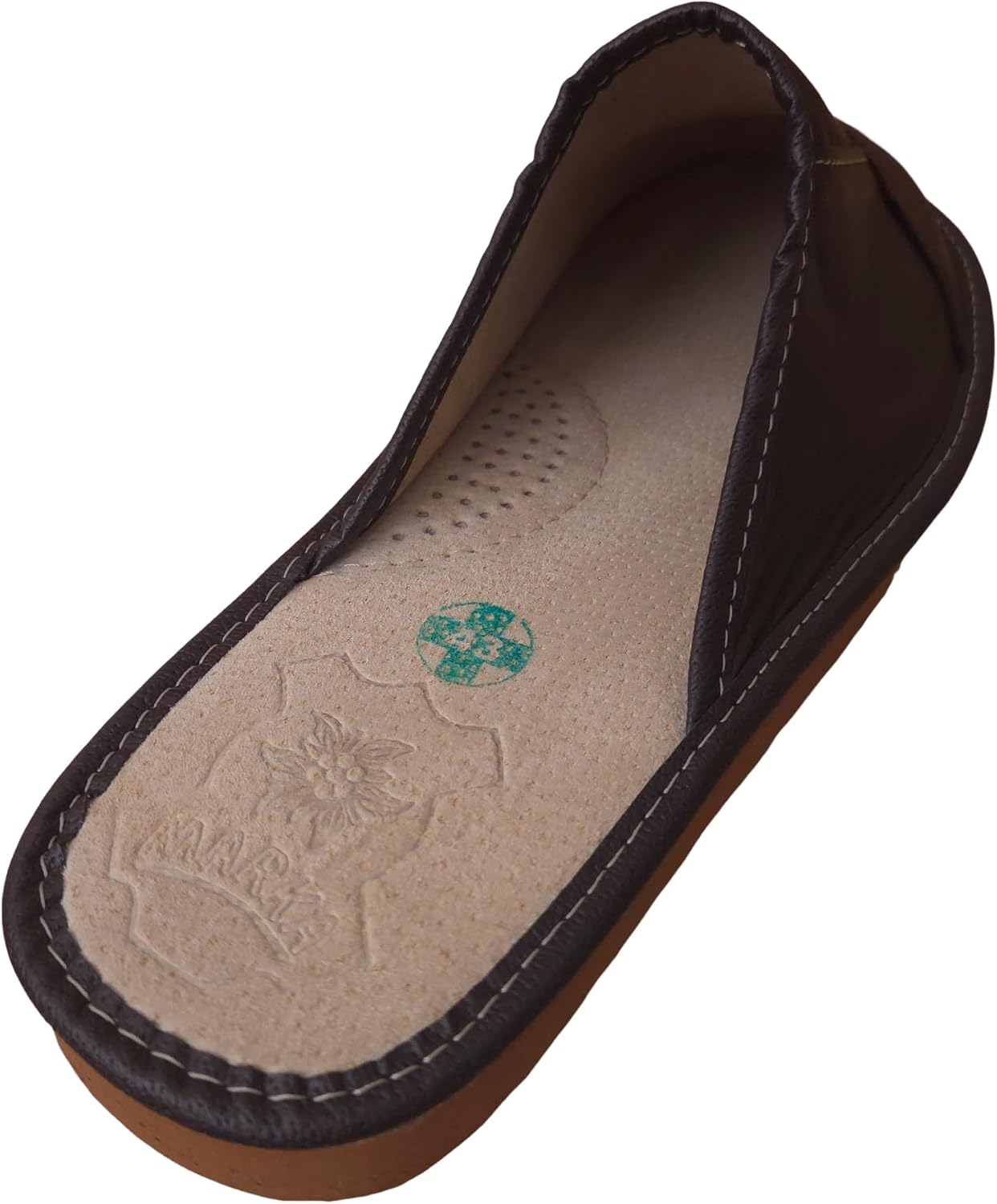 Men's Slippers - Men's Leather Slippers - Made of Genuine Leather with Leather Insole, Comfortable Fit - Breathable Slippers for Men – Bild 6