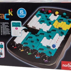 Noris 606134747 - IQ Track Game (Logic Game from 6 Years) - Refined Marble Run Challenge for 1 Person with 6 Difficulty Levels Including Solutions, Thinking Game for Children and Adults