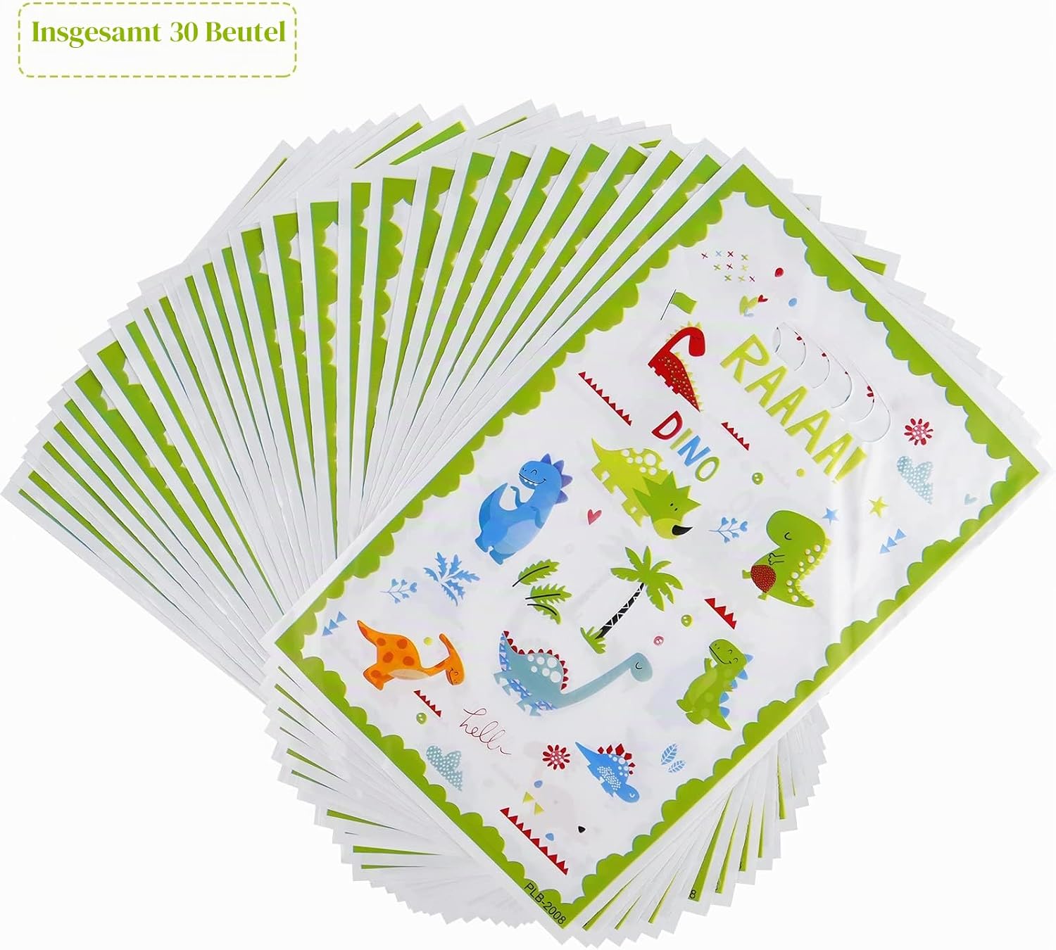 ASTARON Pack of 30 Dinosaur Birthday Gift Bags for Kids Party, Baby Shower Party Supplies, Plastic Goodie Bags for Children Favours, Dinosaur Party Decorations – Bild 3