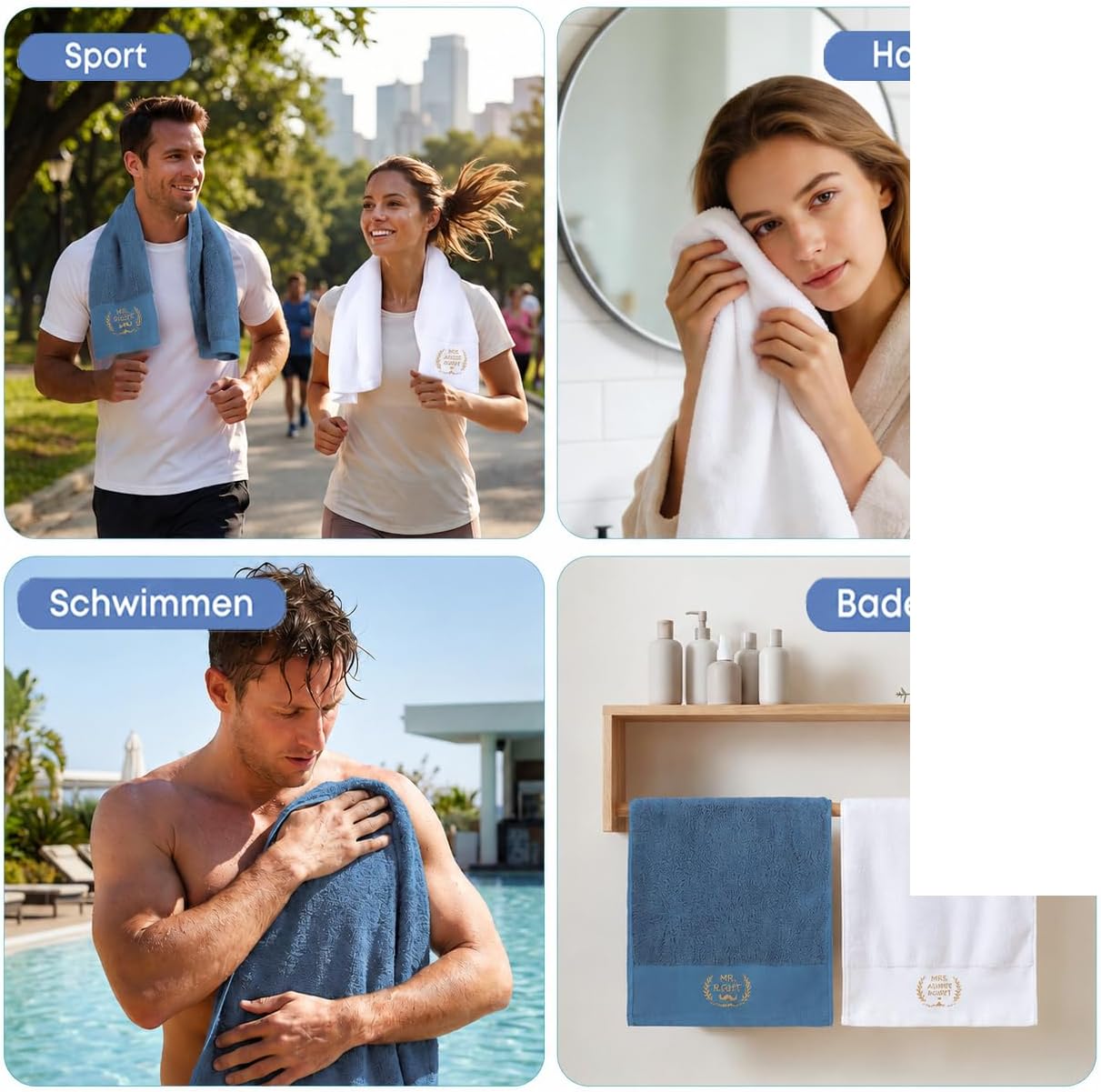 Seutgjie Gift Wedding Anniversary Towel Personalised 73 x 34 cm – Bild 5