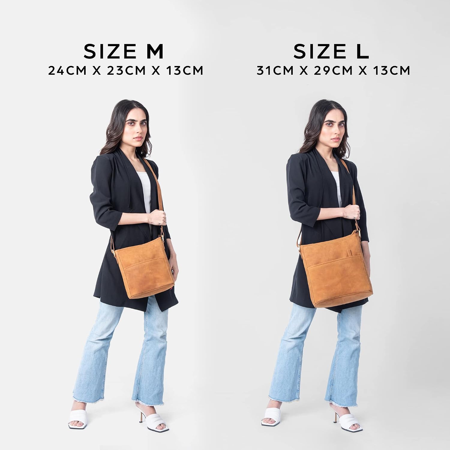 LEABAGS Women's Leather Handbag, Premium Genuine Leather Shoulder Bag, Women's Bag, Carry Bag for Work, University, School, Leisure – Bild 5